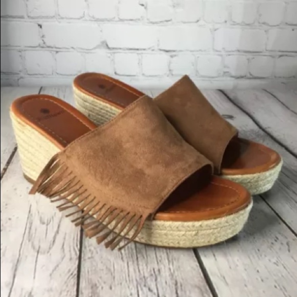 Ruffhewn western Wyatt wedge boho platform Sandals 9